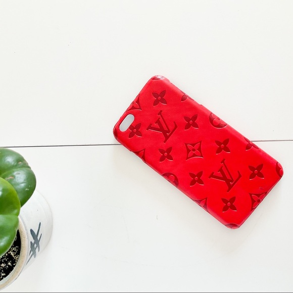 Accessories - Designer IPhone 7 Plus Red Leather Case